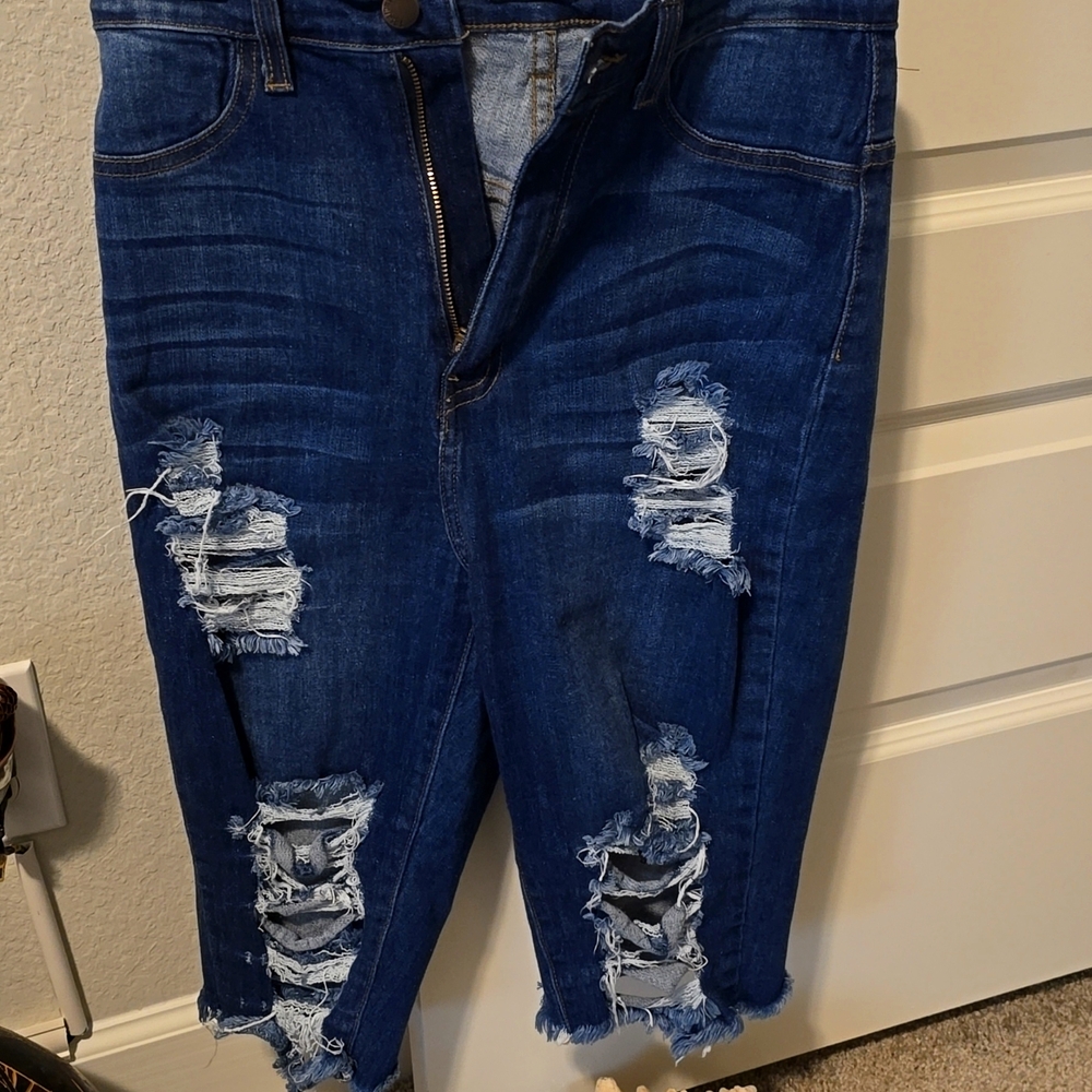 Fashion Nova Distressed Bermuda Jean Shorts